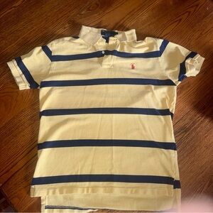 Polo by Ralph Lauren Kids Cream and Blue Striped Polo